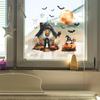 Halloween Painted Small House Bat Ghost Glass Window Display Home Decoration Static Window Stickers