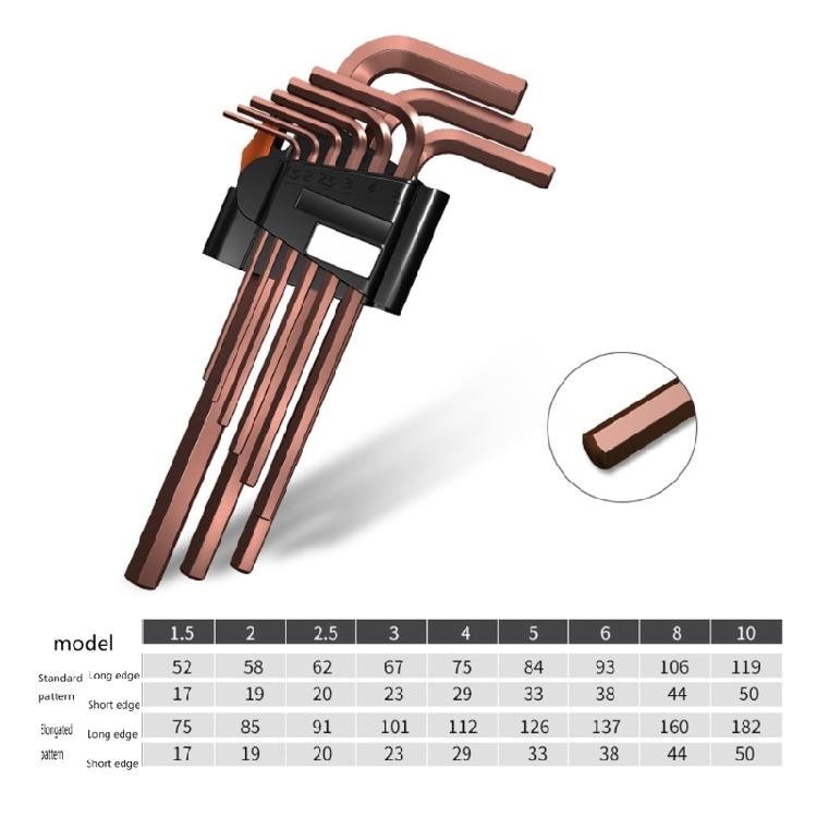 9Pieces L Type Double-End Screwdriver Hex Wrench Set Allen Key Hexagon Flat Ball
