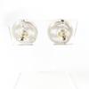 Excellent CHANEL Pierce COCO Mark rhinestone circle Silver metal AB9068 A22A Used