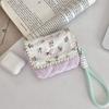 Fresh Small Floral CCD Camera Storage Bag Anti-Fall Portable Compact Headphones Lipstick Cosmetics Storage Bag