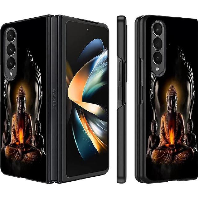 for Samsung Galaxy Z Fold 3 Phone Case, Slim Fit Hard PC Shockproof Anti-Scratch Fold Protective Case for Samsung Galaxy Z Fold 3 5G 2021, Retro Buddha Shakyamuni
