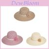 Big Brim Ladies Sun Hat With Breathable Cotton Twill Flower Pattern For Outdoor Travel