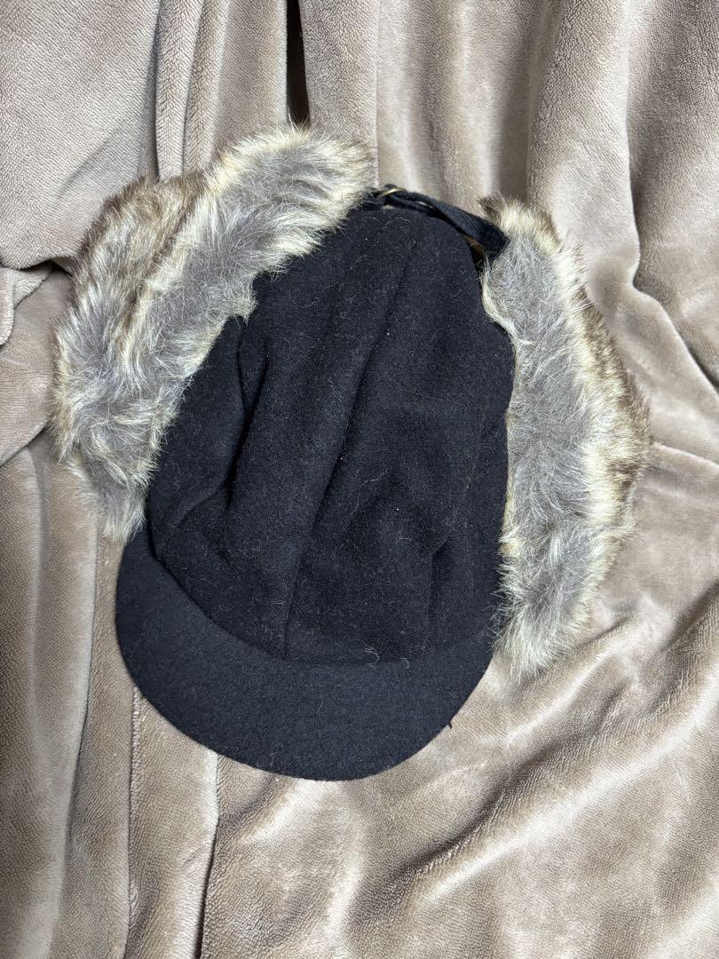 

[Б/У] Меховая шапка-ушанка KANGOL, черная, размер M