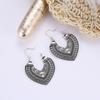 Women Vintage Bohemian Style Hollow-out Carved Love Shape Earrings Decoration