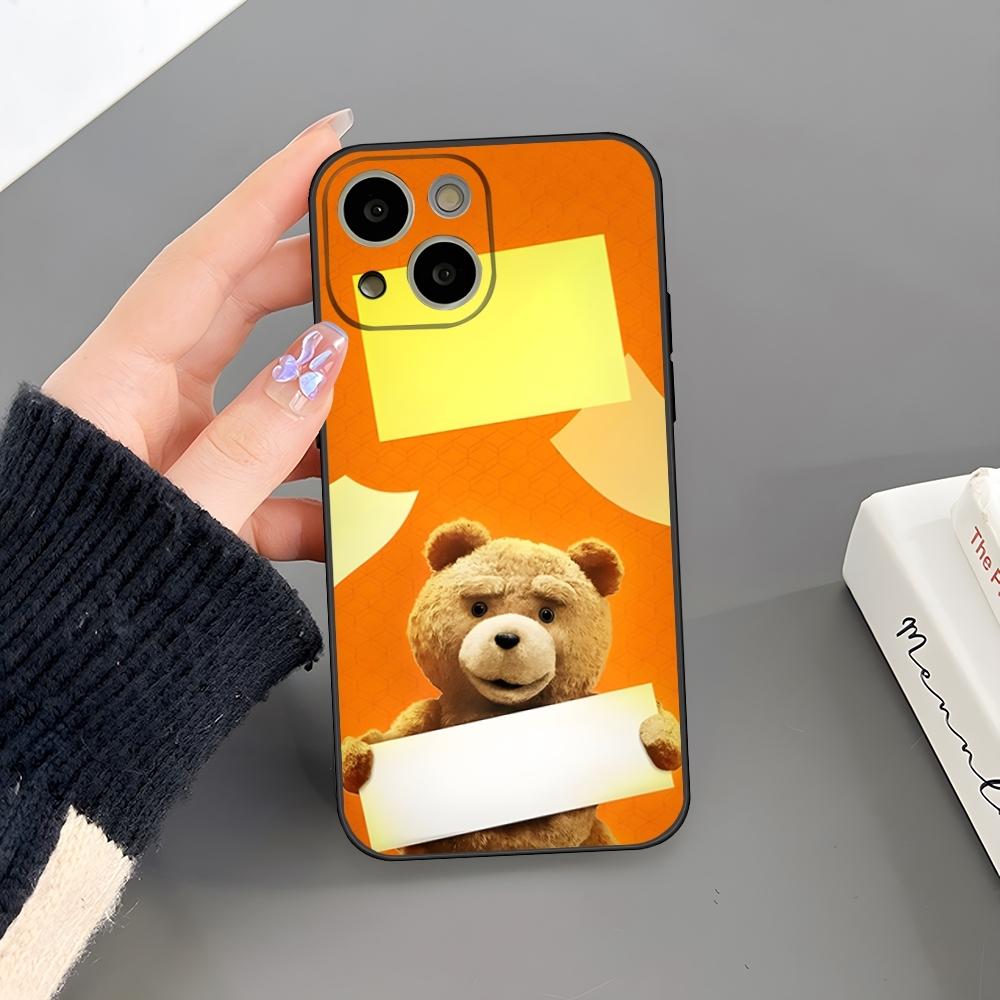 Cartoon Teddy Bear Phone Case For Iphone 15 Pro Max 14 Pro 16 Plus 12 13 11 Xr X Xs 8 7 Plus Silicone Back Cover