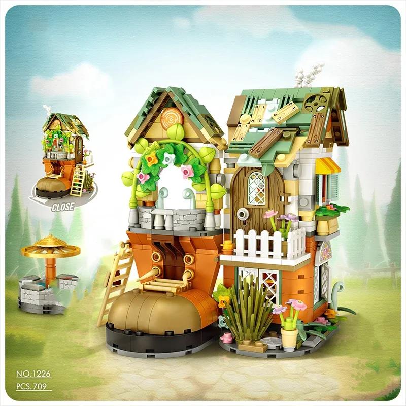 TOYLINX Street & City View Modellbausteine - Kinderbauspielzeug, Mini-Kreative Heimdekorationen