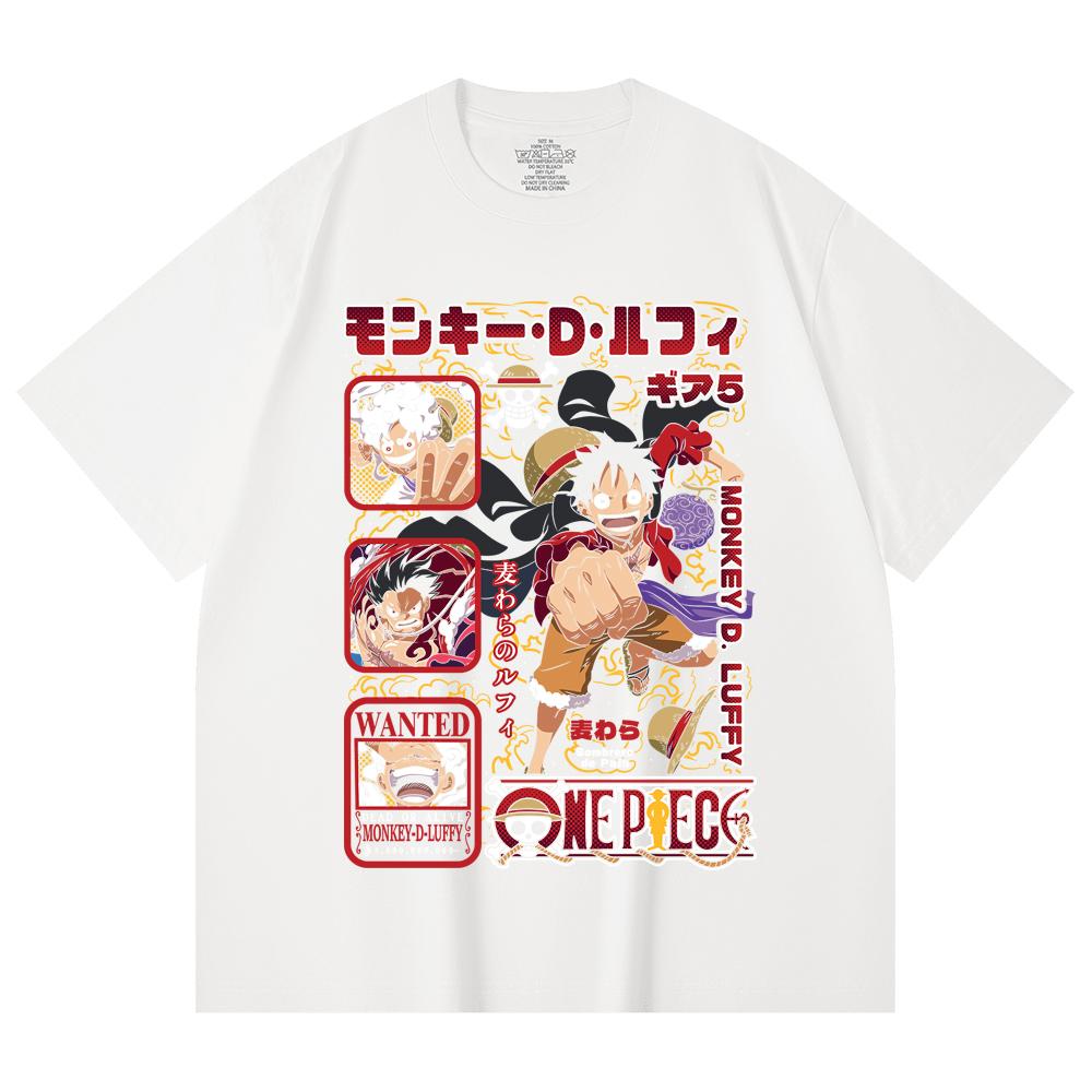 230 Gsm 100% Cotton One Piece V78 Luffy Print Unisex Heavy Cotton T Shirt