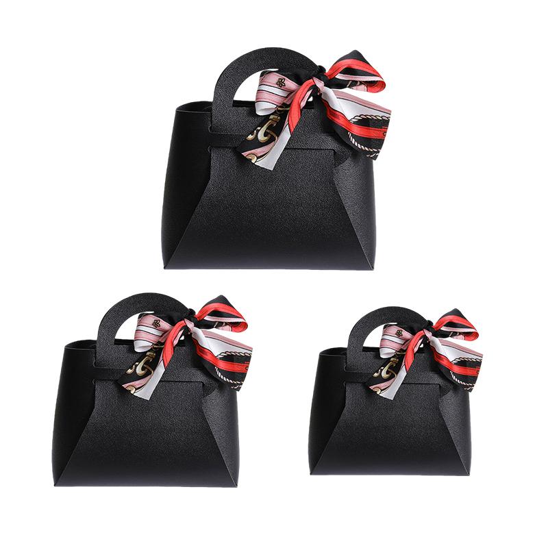 1PC Gift Bags Party Faux Leather Housewarming Handbag Birthdays With Satin Silks Engagements Candy Boxes Valentine's Day Weddings