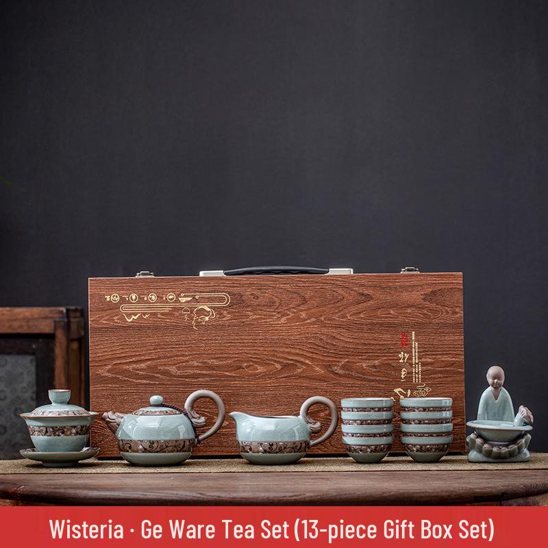 Creative Ge Guan Kiln Crackle Glaze Kung Fu Tea Set