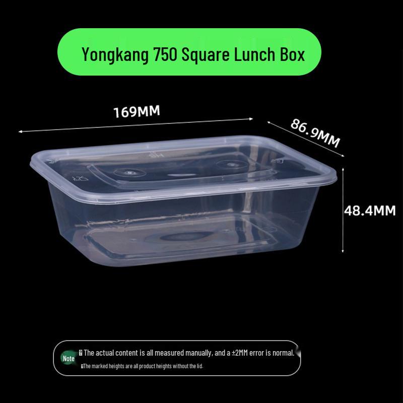 750ml Disposable Rectangular Plastic Food Containers with Lids