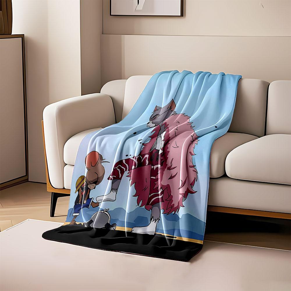 

A stylish anthropomorphic cat dominates while a mouse kneels courageously. for all seasons blanket lunch break throw gift 80cm x 120cm