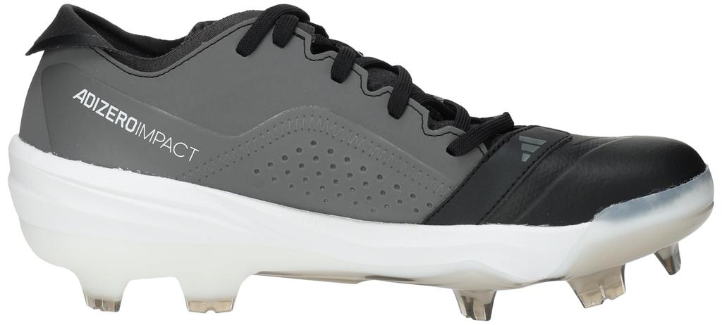 Adidas Adizero Impact TPU BSB Baseball Unisex Core Grey Four Size Cm Cleats, Adult, MCT62, Black/Footwear White/Team (IH3467), 25.0