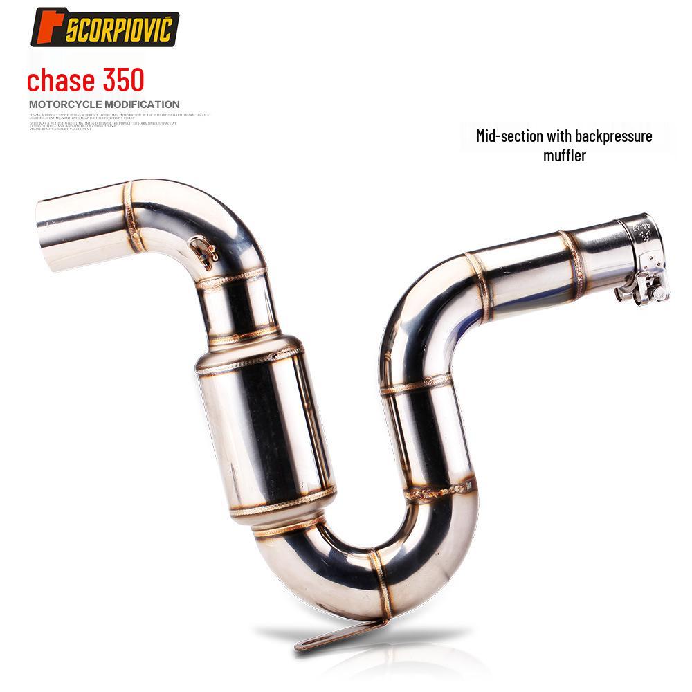 

Высоко расположенная выхлопная труба с боковым выходом Qianjiang Chase 350, глушитель из нержавеющей стали