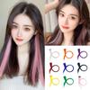 Synthetic Clip in Hair Extensions Rainbow Colorful Wig Hairpieces Wig Hair Accessories  Girls
