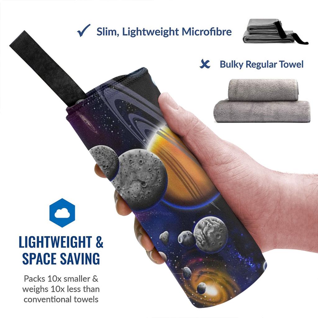 Solar System Space Planets Universe Beach Towel Soft Microfiber Quick Dry Absorbent Quick Towels For Bath