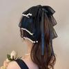 Große Perlen-Schleife Haar-Klammer Haarnadel für Damen Koreanische Süße Pferdeschwanz-Haarklammern Mädchen Band Haar-Accessoires