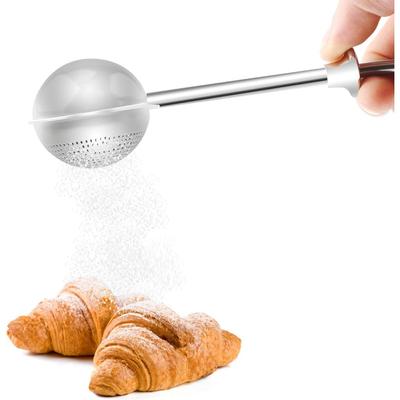 Mehlsieb zum Backen, für Backwerkzeuge Puderzuckerstreuer mit Deckel Edelstahl Mini Schneebesen Pudersiebe