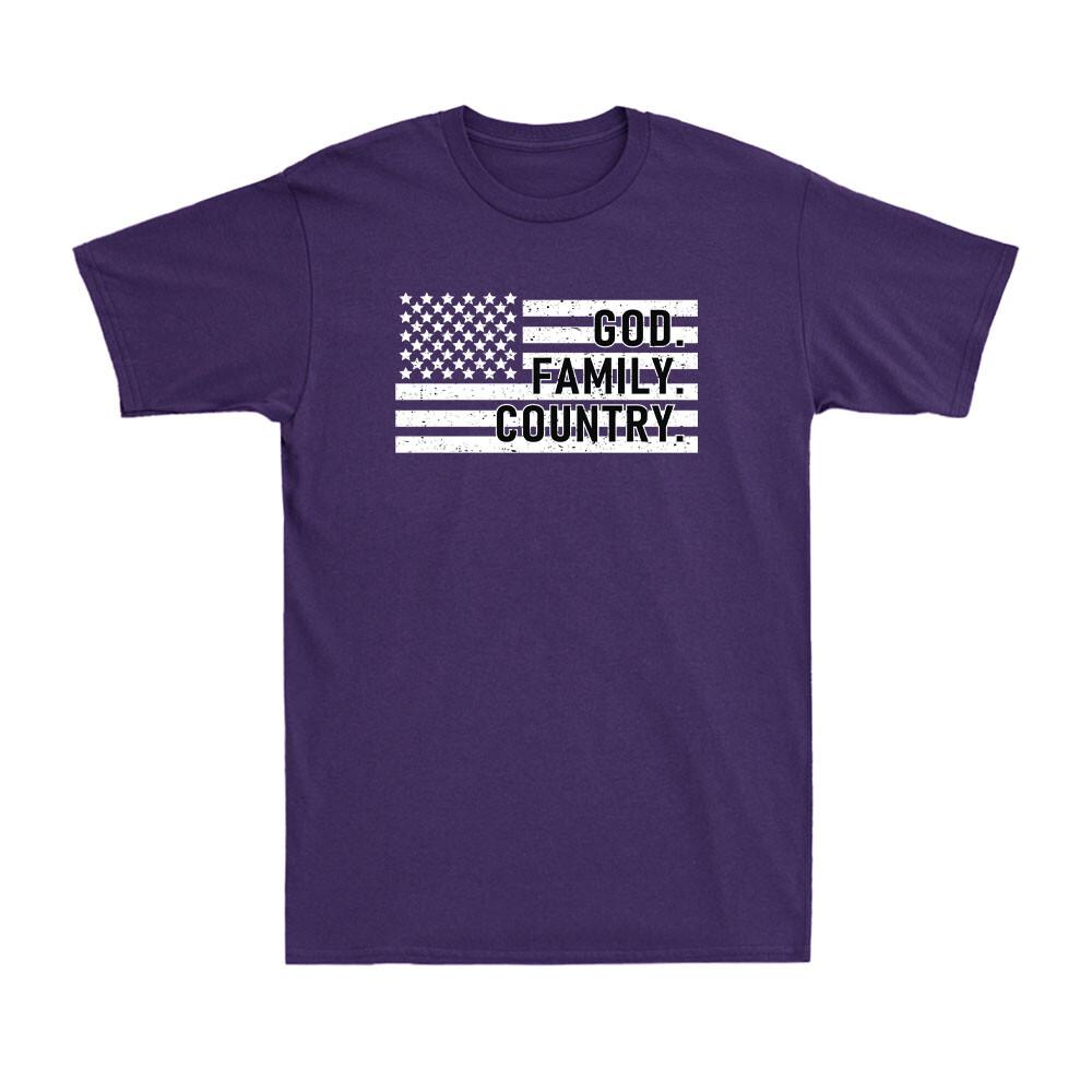 God Family Country with Patriotic American Flag Distressed Vintage Unisex's T-Shirt