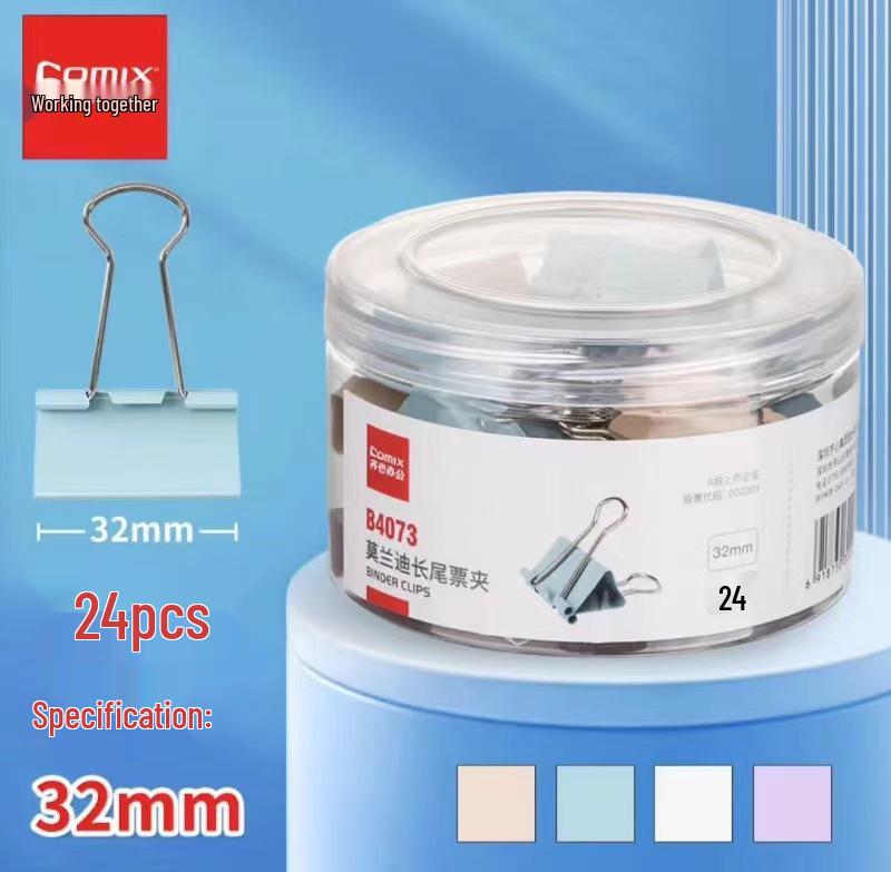 Qixin Swallowtail Clips: Effort-Saving, Colored Metal Clips for Office and Student Use, Available In Large, Medium, Small Sizes