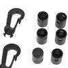 1 Set Black Kayak Boat Canoe Dinghy Shock Cords End Snap Hooks Bag Clips
