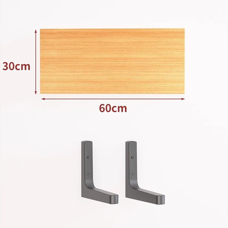Paint-Free Floating Wall Shelf: Wooden Wall-Mounted Bookshelf and Storage Plank