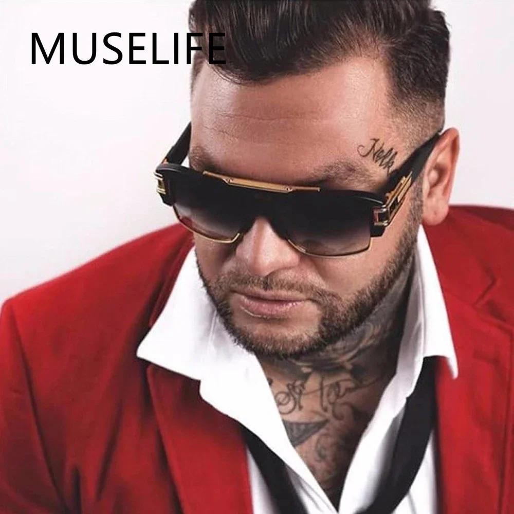 

MuseLife Brand Design Мужские солнцезащитные очки Винтажные мужские квадратные солнцезащитные очки Роскошные градиентные солнцезащитные очки UV400 оттенки Gafas De Sol Hombre As Picture