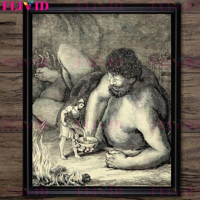 

Цилоп, Сатир, Русалка, Получеловек, Половина Птица Орел, винтажная настенная живопись на холсте, волшебный монстр, художественный постер 21cm×30cm NoFrame