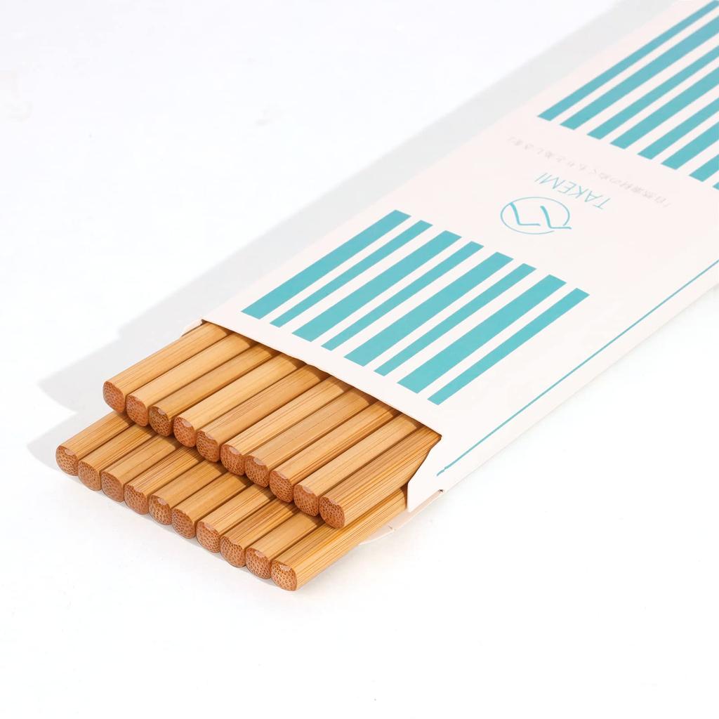 TAKEMI Bamboo 10 Chopsticks Dishwasher For For Commercial Eco Natural Chopsticks, Pieces, Set, Boxed, Safe, Stylish, 22.5 cm, Anti-slip, Guests, Use,
