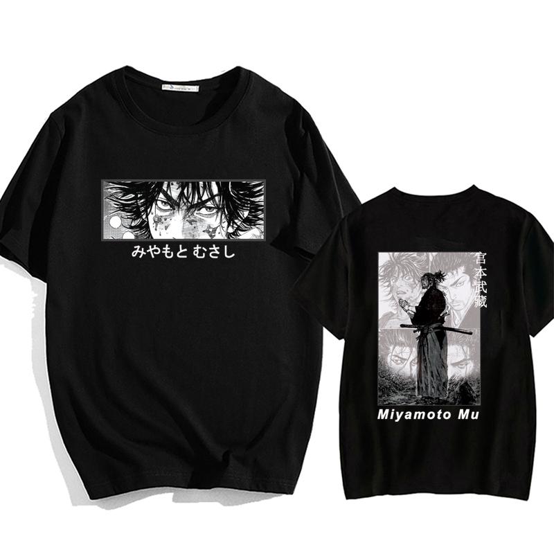 

Fashion Harajuku Bagabondo Anime Eyes Vagabond T-Shirt Men Women Casual Miyamoto Musashi Short Sleeve Shirt Casual Sport Tops 4XL