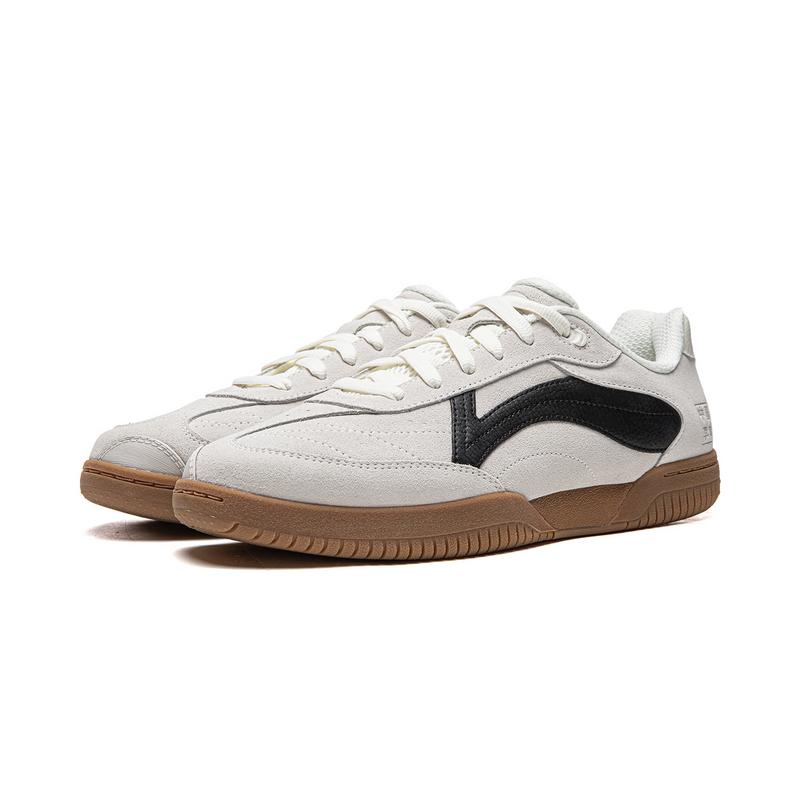 Li Ning Abrasion Resistant Breathable Casual Scenario Low top Table Tennis Shoes Unisex Ivory Black AZGV311-1