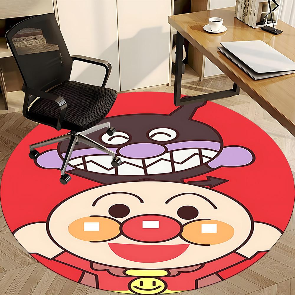 1PC Anpanman Office Round Area Rug Suitable For Office, Under Office Chairs Bedroom Living Room Home Decor, Room Deco T1224014