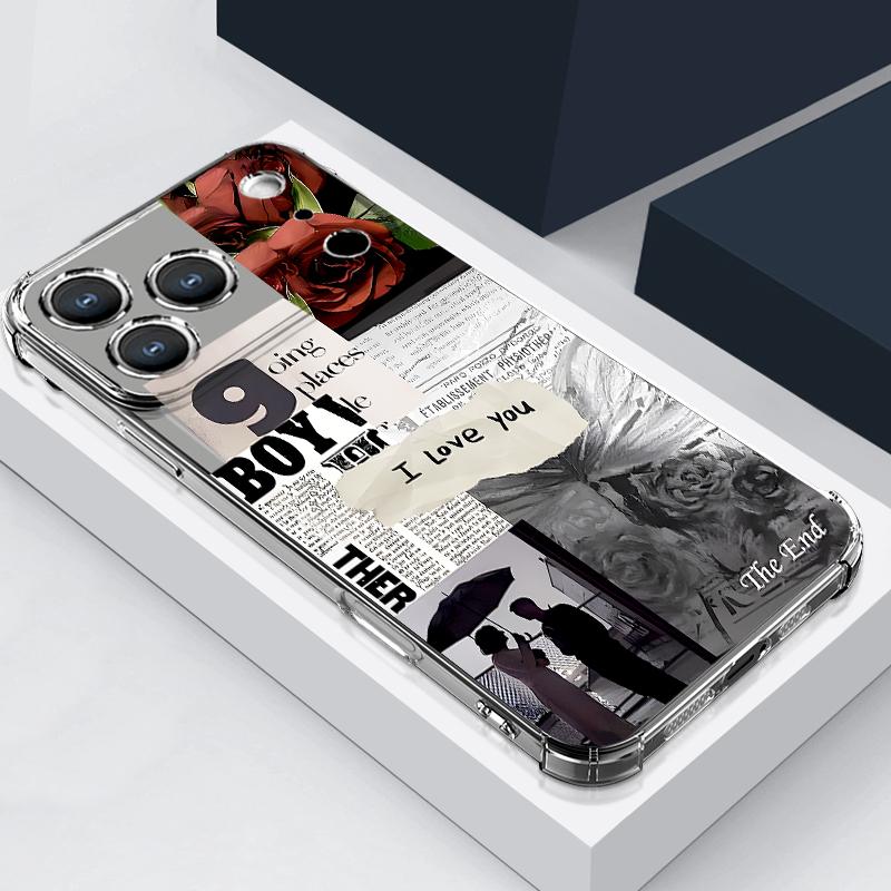 Travel Route Pattern Phone Case For iPhone 17e 17 16 15 14 Pro Max 14 13 Pro 16 Shockproof Clear TPU Soft Card Slot Pocket Cover