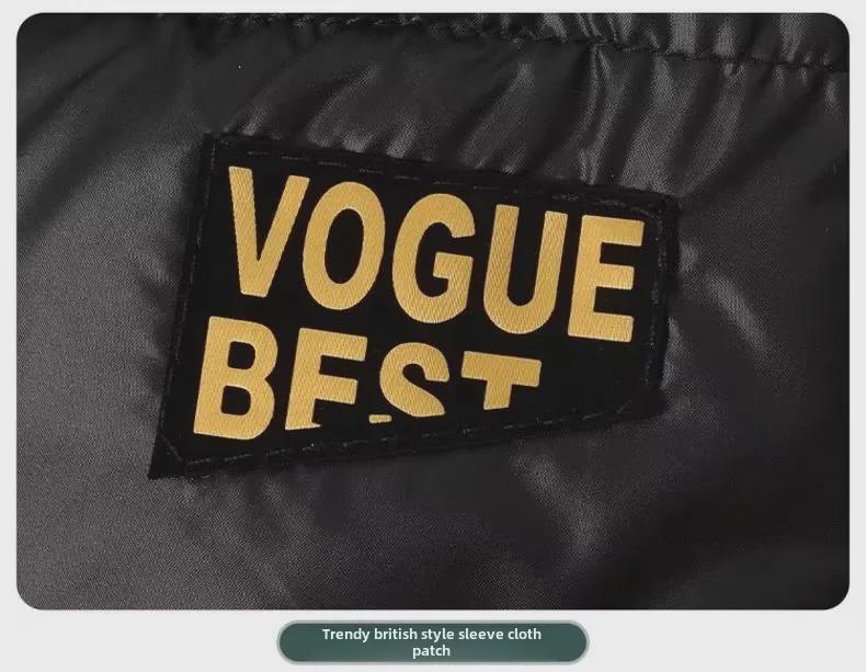 Unisex Black Gold Hooded Down and Velvet Cotton Jacket – Warm Autumn/Winter Coat