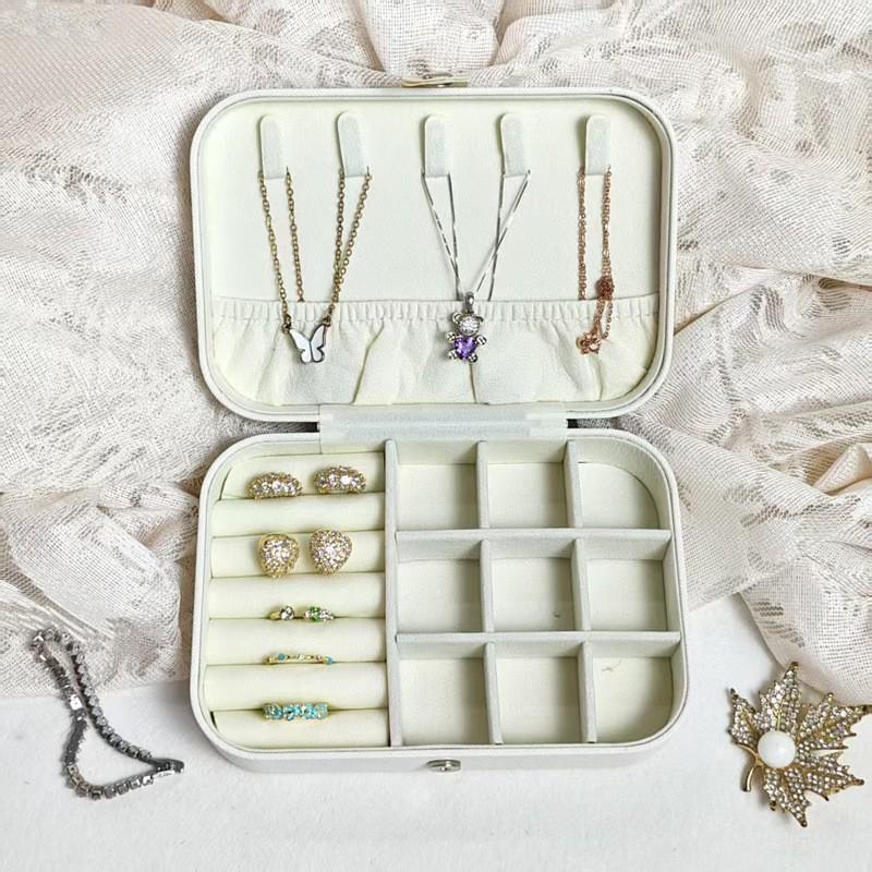 Portable Jewelry Storage Box Travel Small High-end Exquisite Large-capacity Earrings Ring Antioxidant Jewelry Box