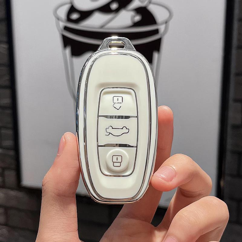 Car Dedicated Full-Cover Remote Control Protective Shell with Buckle for 2025 Hongqi E-QM5 – TPU Soft Gel Key Case Accessory