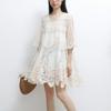 DIMANAF 2025 New Summer Dresses Women Knitted Dress Basic Fashion Lace Dresses Casual Loose