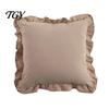 Federe Comode in Cotone Copricuscino Ruffle, Custodia a Quadri con Bordo Arricciato, Copricuscini da Divano 18x18 Pollici 20x12 Decorativi per Farmhouse