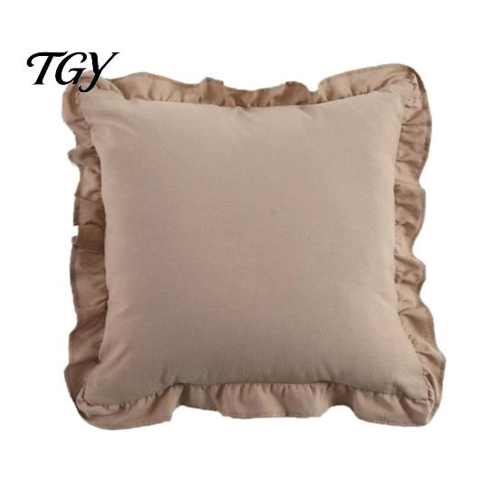 Federe Comode in Cotone Copricuscino Ruffle, Custodia a Quadri con Bordo Arricciato, Copricuscini da Divano 18x18 Pollici 20x12 Decorativi per Farmhouse