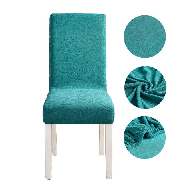 

Jacquard High Quality Stretch Waterproof Dining Room Chair Protector Case Chair Seat Slipcover For Hotel Dining Room Ceremony Formal Dinner 1 piece