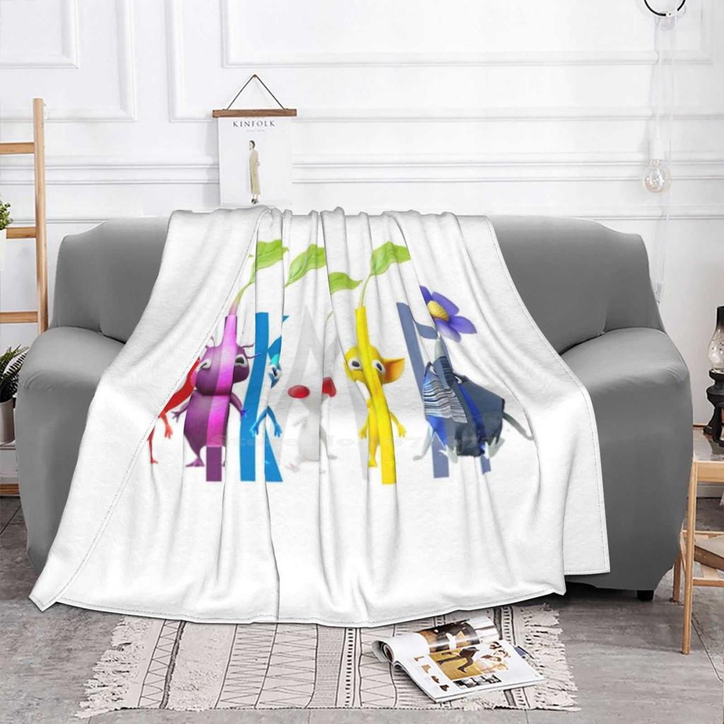 Pikmin Super Warm Soft Blankets On Sofa/Bed/Travel Pikmin Red Blue Yellow Winged White Puple 2 3 Switch Gamecube Leaf Cute