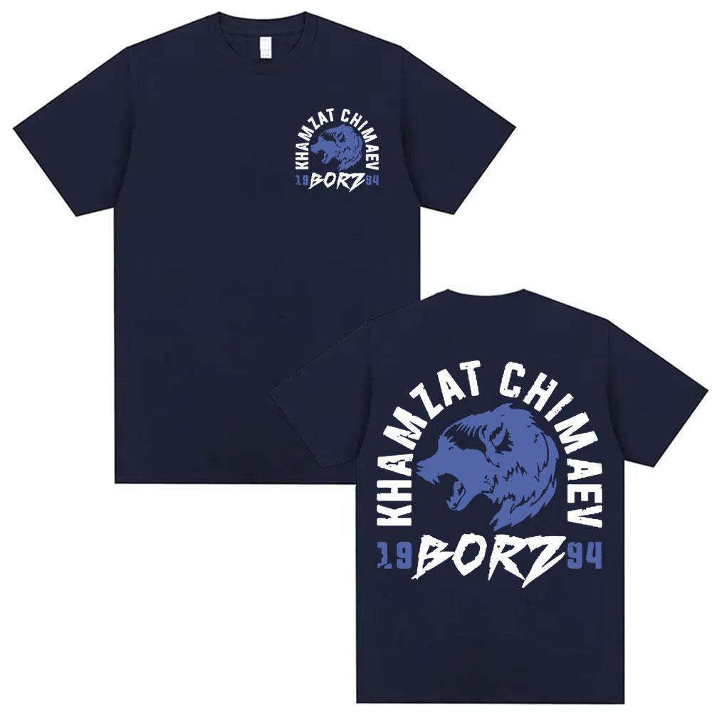 Khamzat Chimaev "borz" Logo Grafik T-Shirt Herrenbekleidung Harajuku Mode Übergroße T-Shirts Lässiges Baumwoll Kurzarm T-Shirt