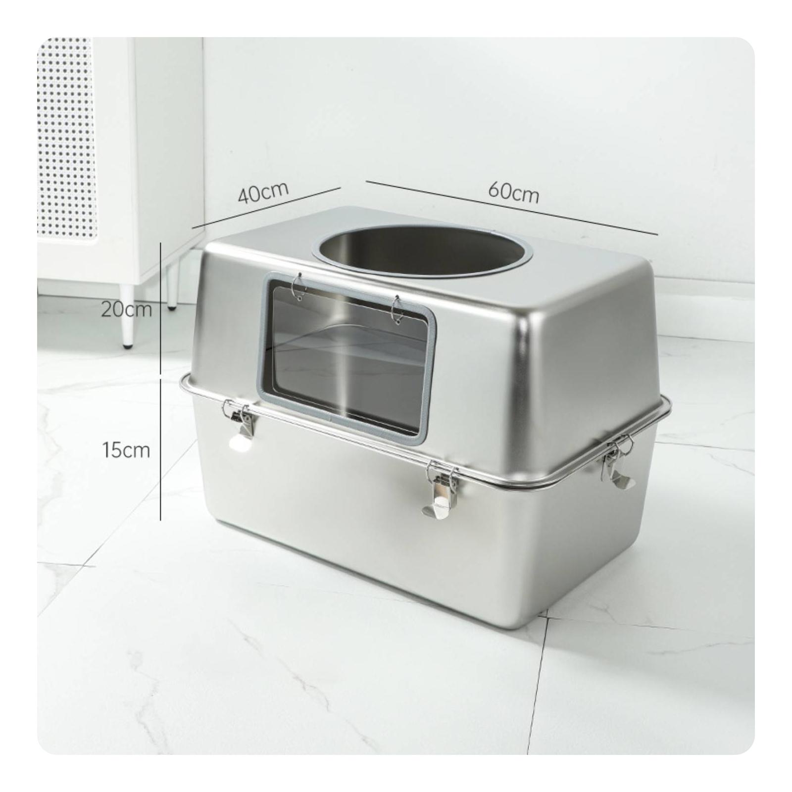 Non-Slip Stainless Steel Litter Box Long-Lasting