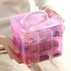 18 Grids Plastic Adjustable Storage Case Box  3 Layer Beads Jewelry Container