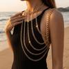 Einzigartiger Körperketten Schmuck Y2K Ein Schulter Kette Halskette INS Bikinis Körperkette Party Kleidung