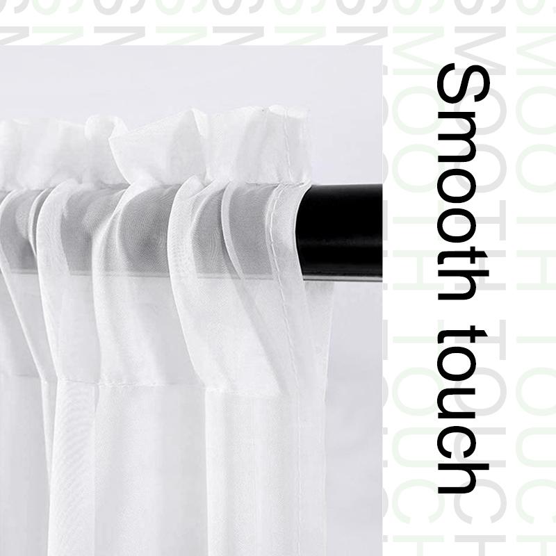1Pc Cafe DIY Window Drapes Net Voile Weave Tier Tulle Kitchen Polyester Short Sheer Curtains