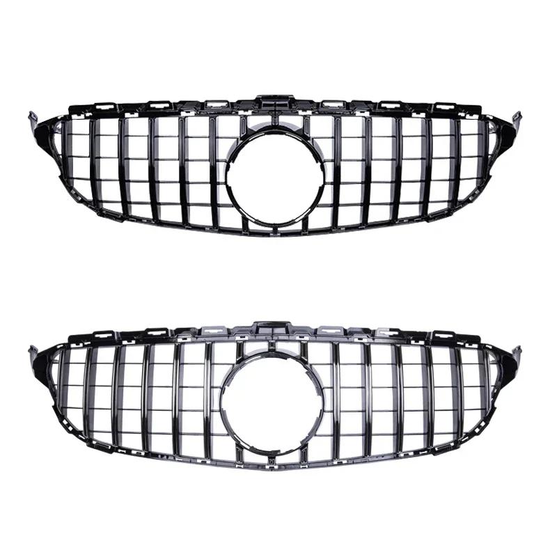 2015-2018 GT Grilles For Mercedez Bens C Class W205 Front Bumper Grille Sliver/Gloss Black Car Accessories