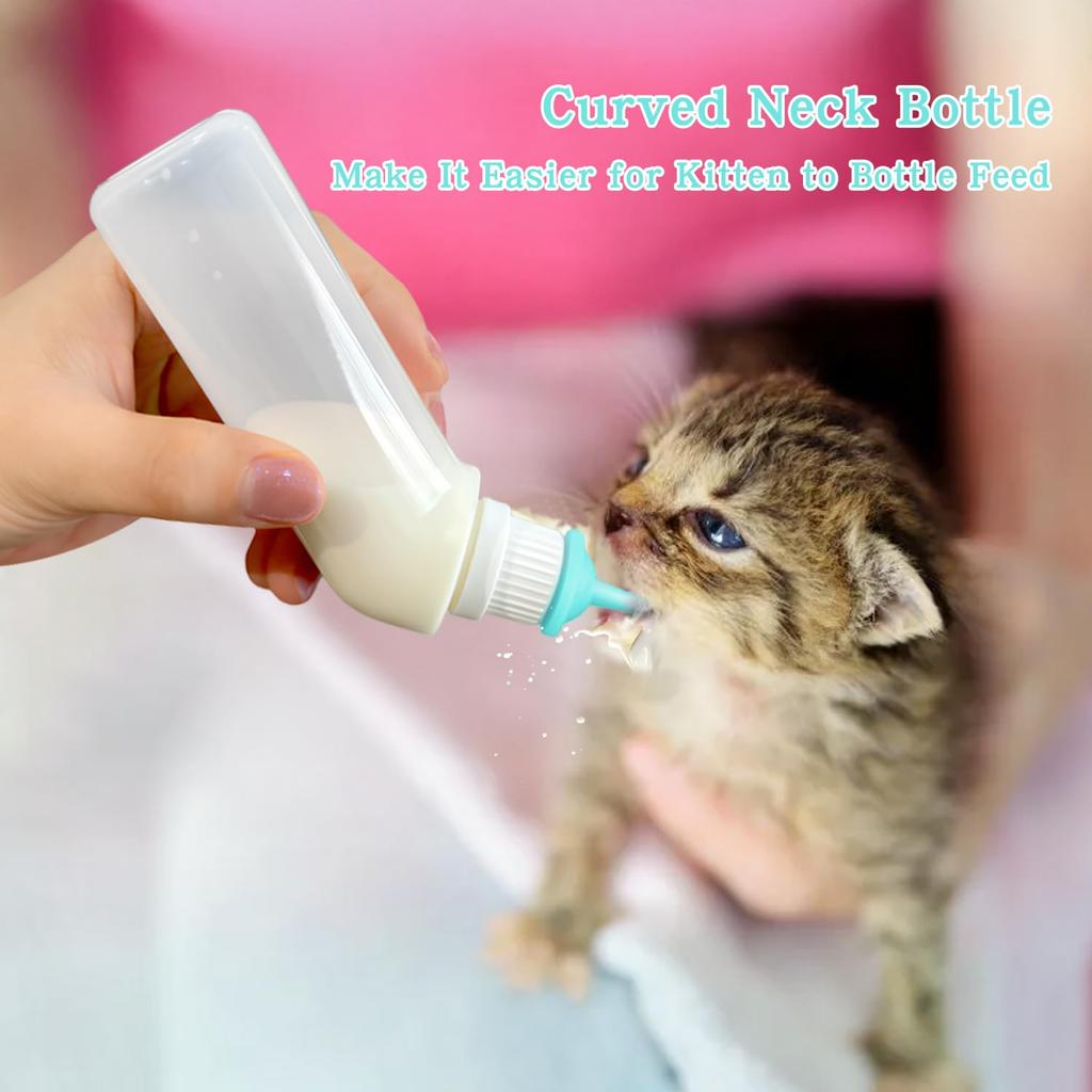 Kitten Puppies Bottles for Nursing Kit,Pet Feeder Bottle with Feeding Nipple and Syringes for All Breed of Puppies Kittens and Other Animals (Green)
