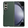 For Samsung Galaxy Z Fold5 5G Magnetic Case Carbon Fiber Texture PC Phone Cover with Screen Protector