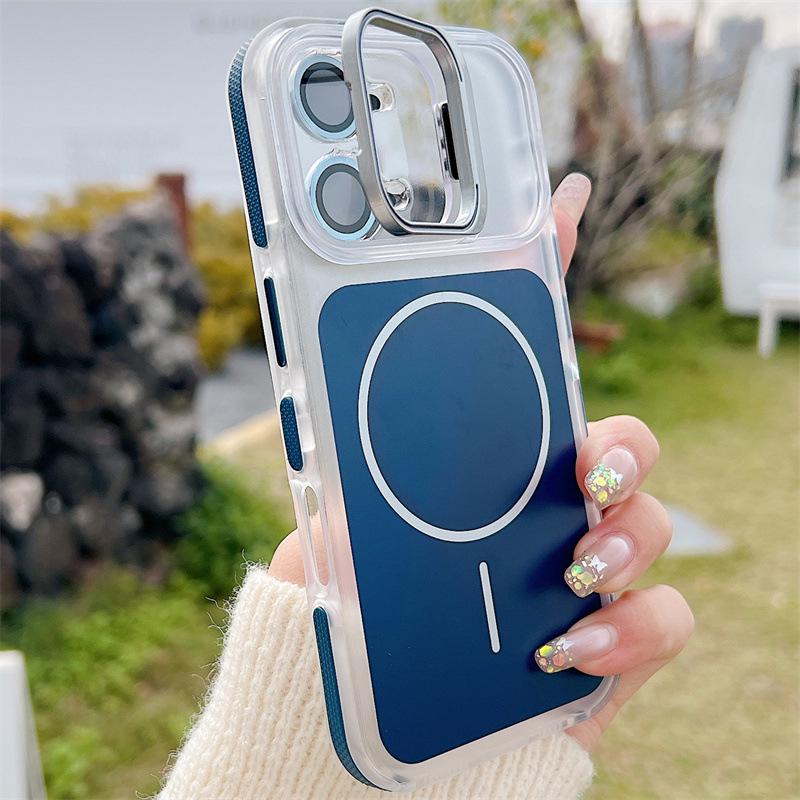 Magnetic Electroplated Lens Holder Phone Case: Compatible with iPhone 17 and Apple Models 11-16