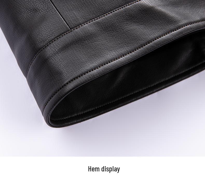 Men's 2025 Winter PU Leather Jacket with Detachable Fur Collar – Thick, Warm, and Casual Dad's Wear